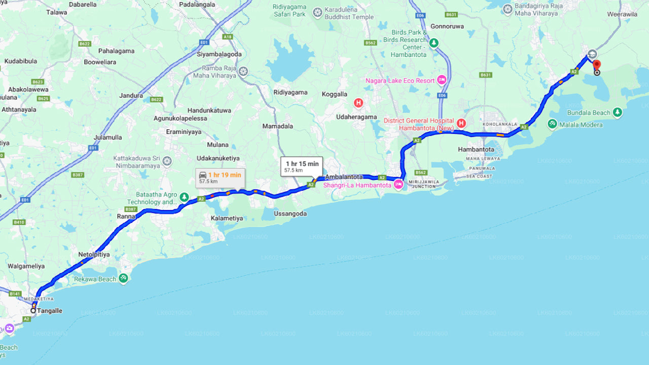 坦加勒出发的本达拉国家公园野生动物园