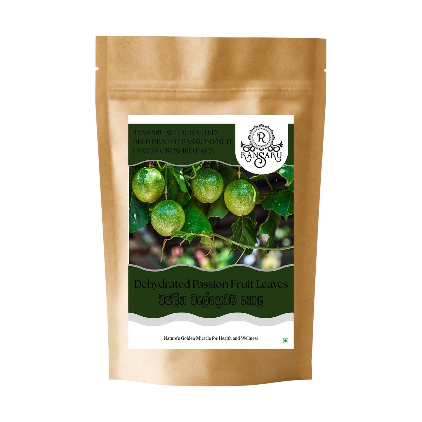 Ransaru Wildcrafted Dehydrated Passion Fruit Leaves Crushed Pack