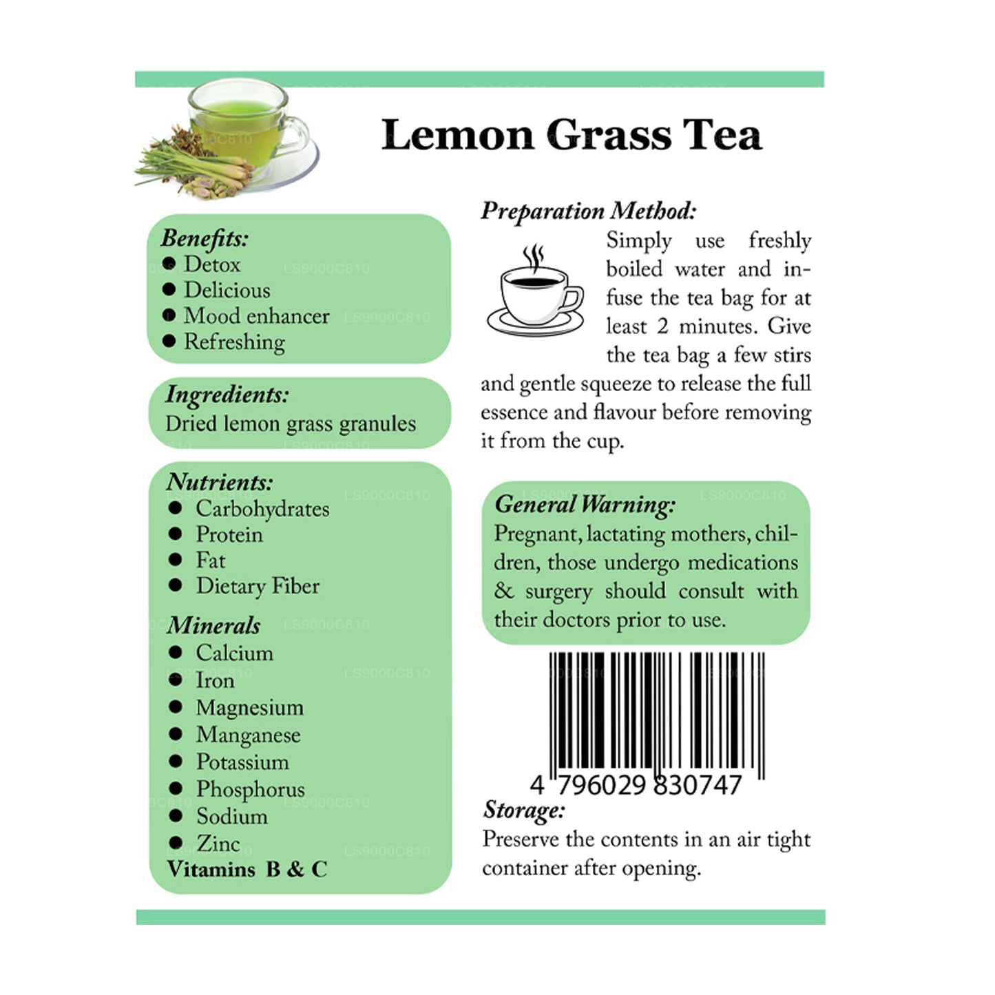 Lifetone 柠檬草茶 (30 克)