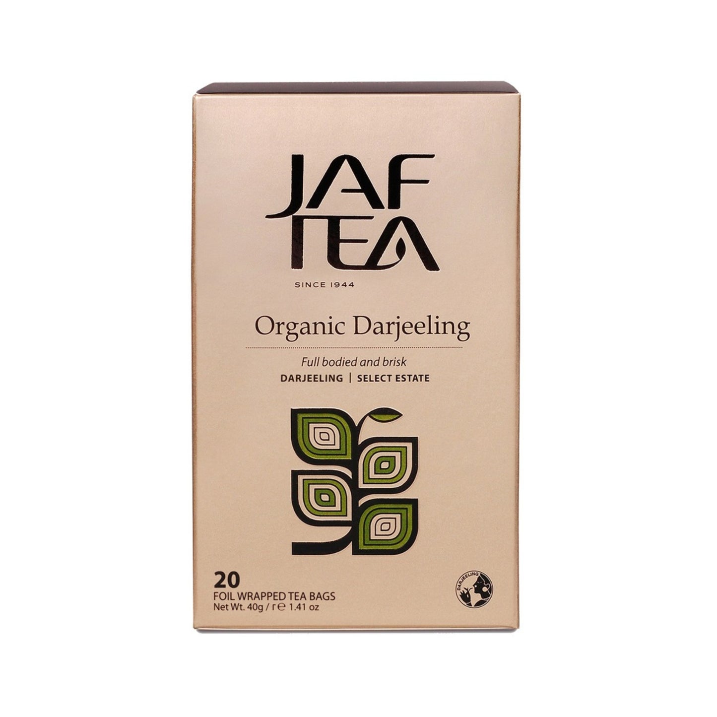 Jaf Tea Organic Darjeeling (40g) 20 Foil Wrapped Tea Bags