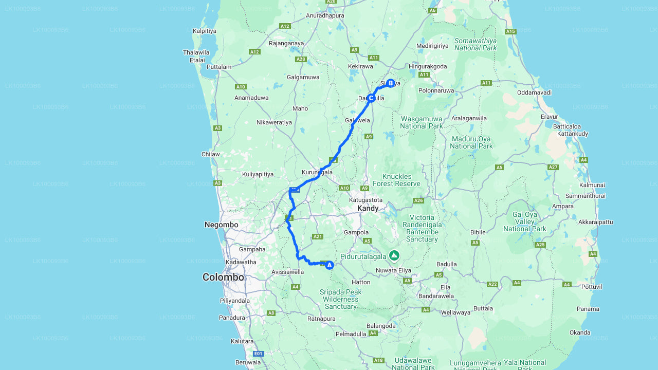 来自 Kitulgala 的 Sigiriya 和 Dambulla