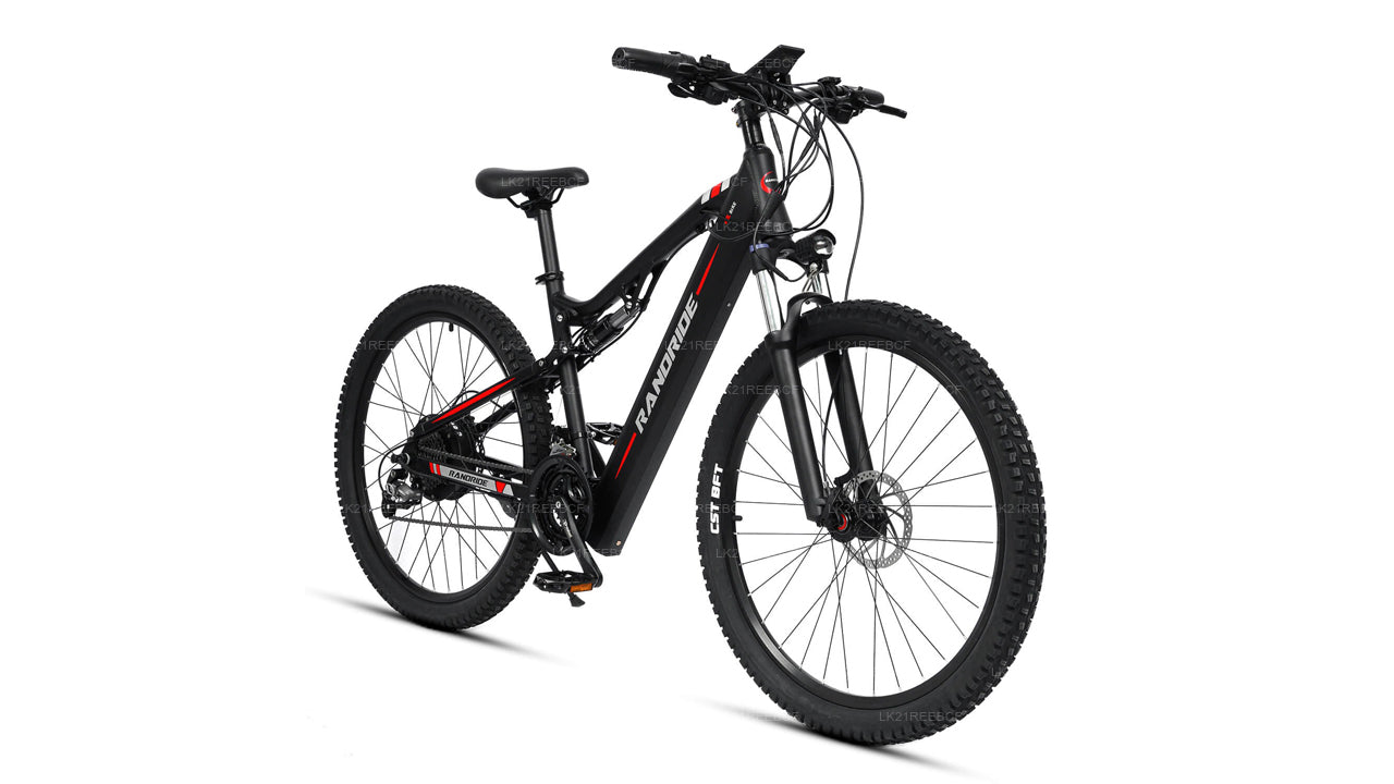 Black electric bike on a white background