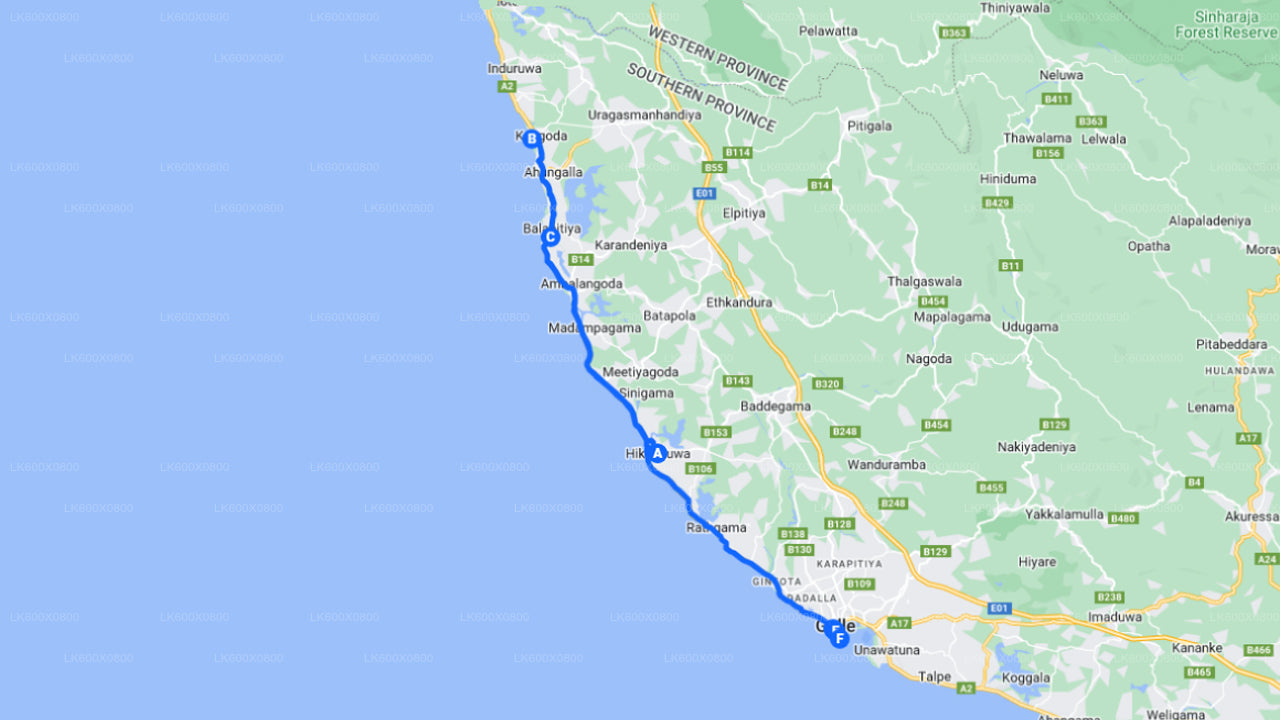 从希卡杜瓦沿海岸线骑行至加勒