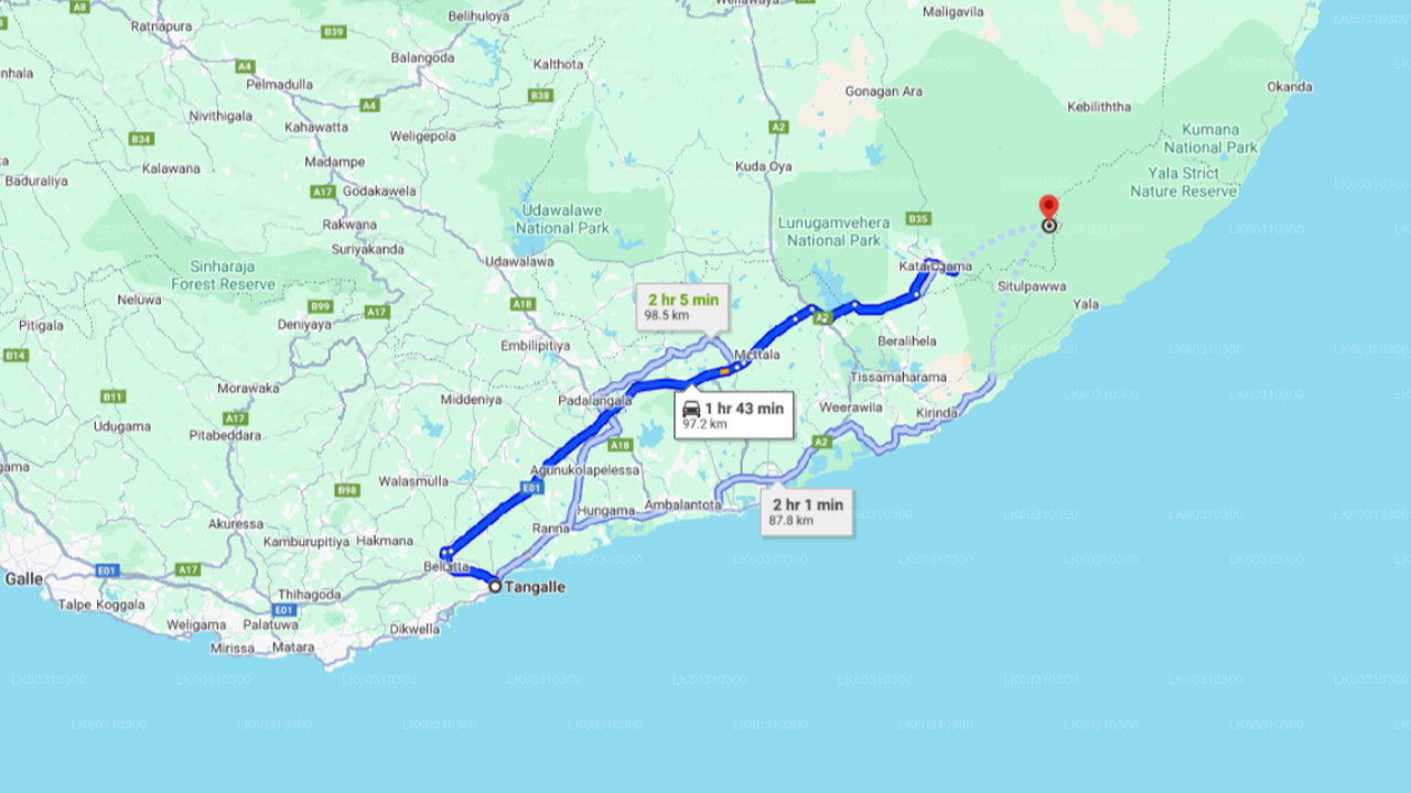 从坦加拉出发的亚拉国家公园野生动物园