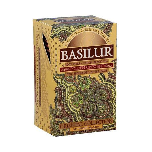 Basilur Oriental Golden Crescent Tea (40g) 20 Enveloped Tea Bags