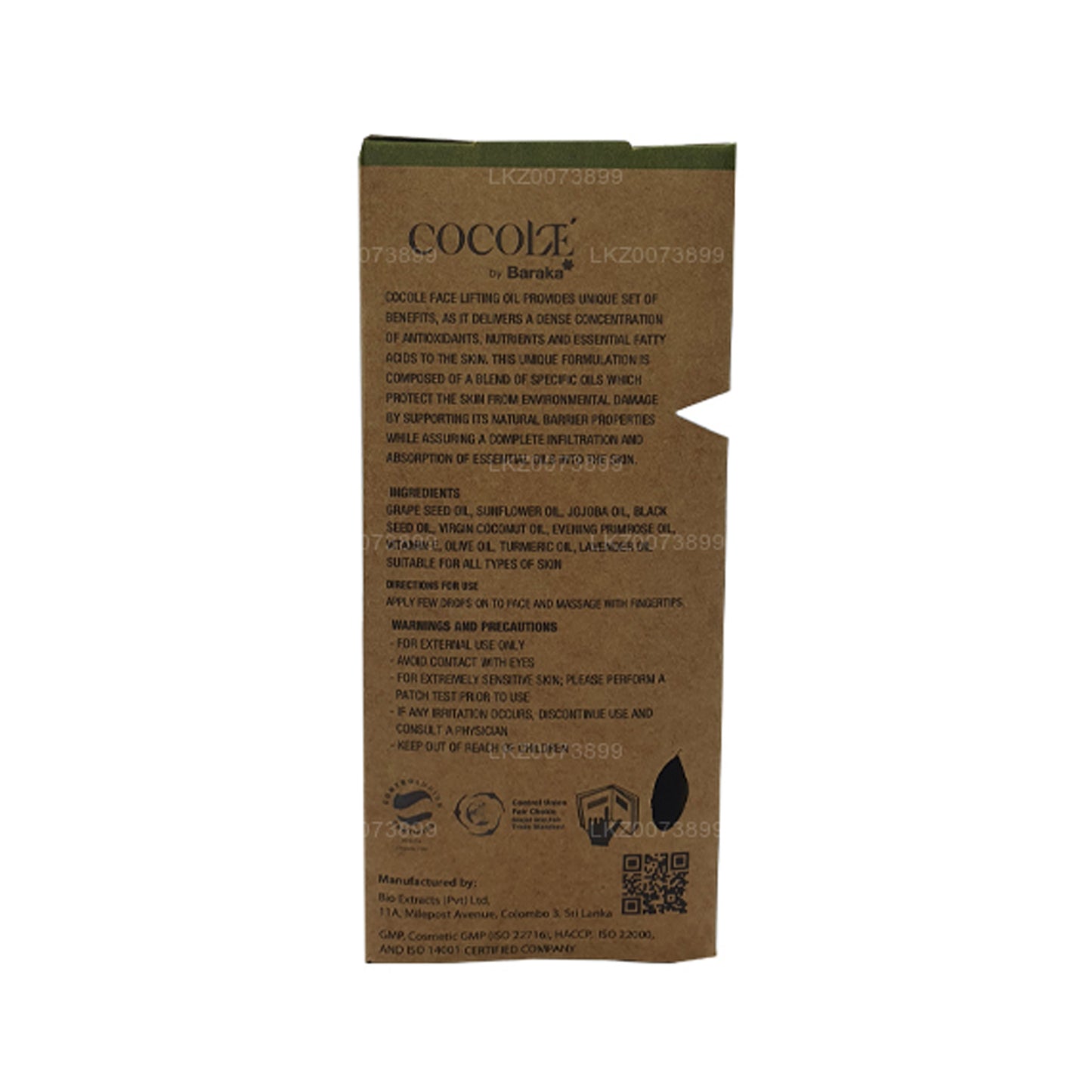 Baraka Cocole 面部提拉油 (30 毫升)