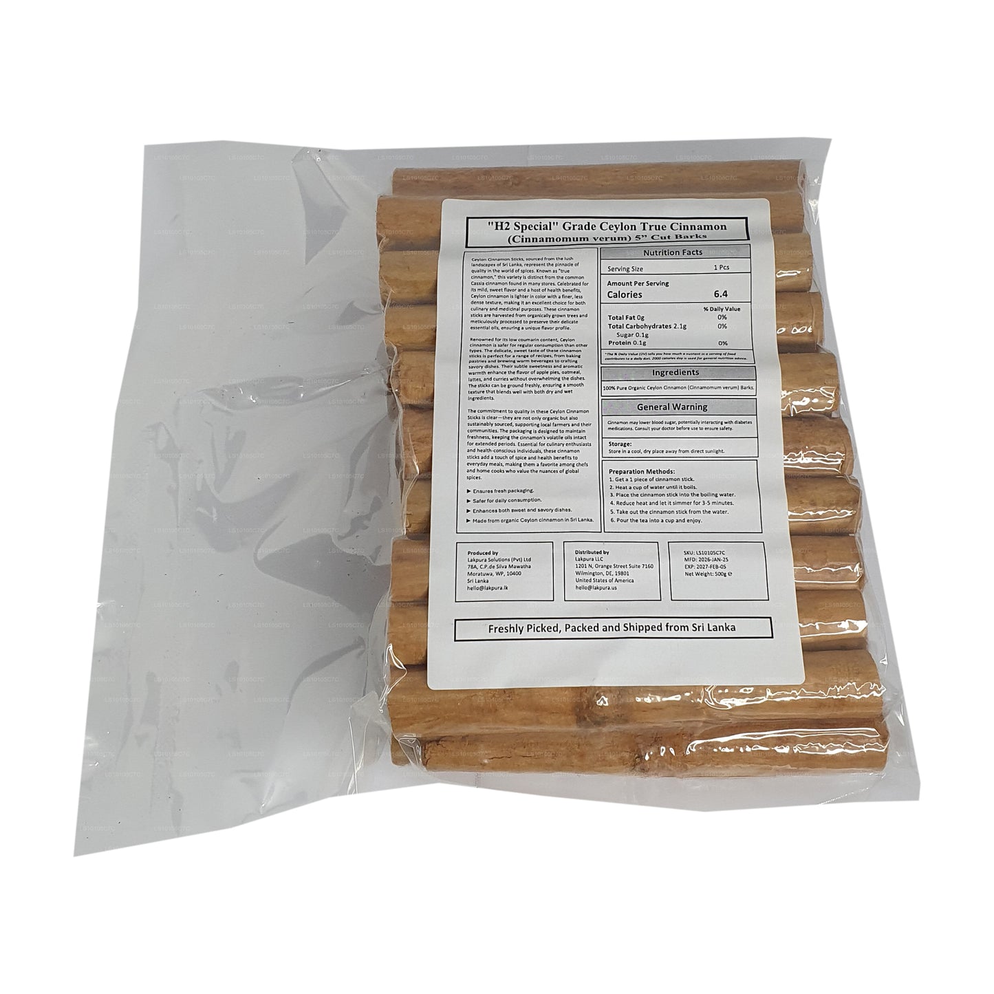 Lakpura “H2 Special” 级锡兰 True Cinnamon Barks Pack