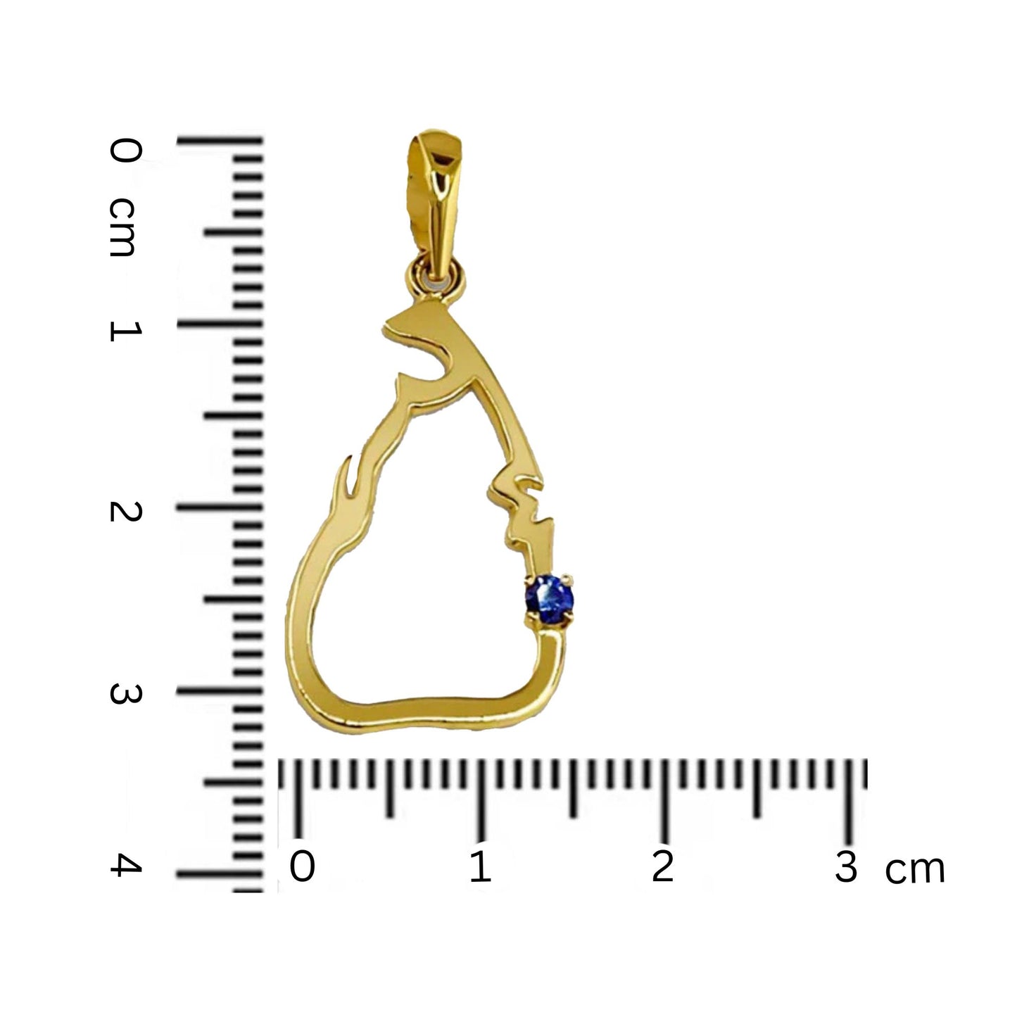 Lakpura® Gold Lanka Pendant with Blue Sapphire Stone