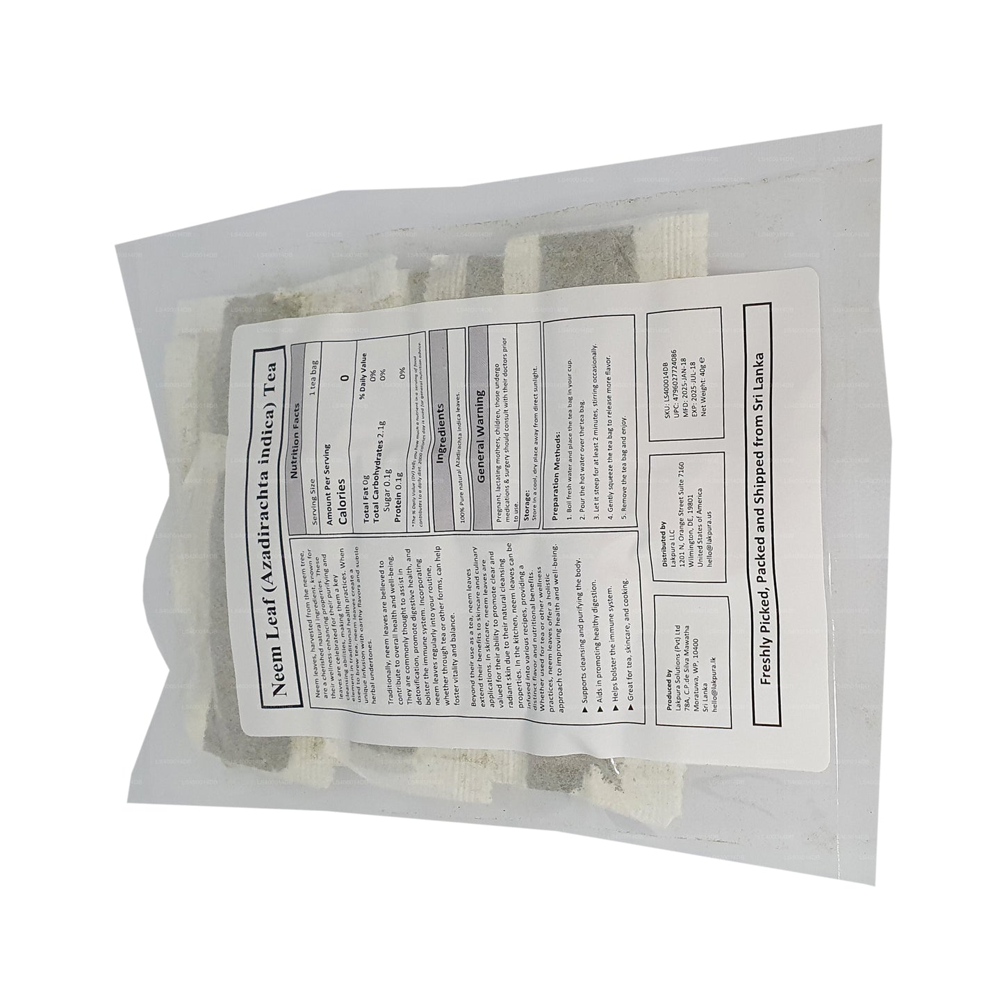 Lakpura Neem Leaf Tea (40g) 20 个茶包