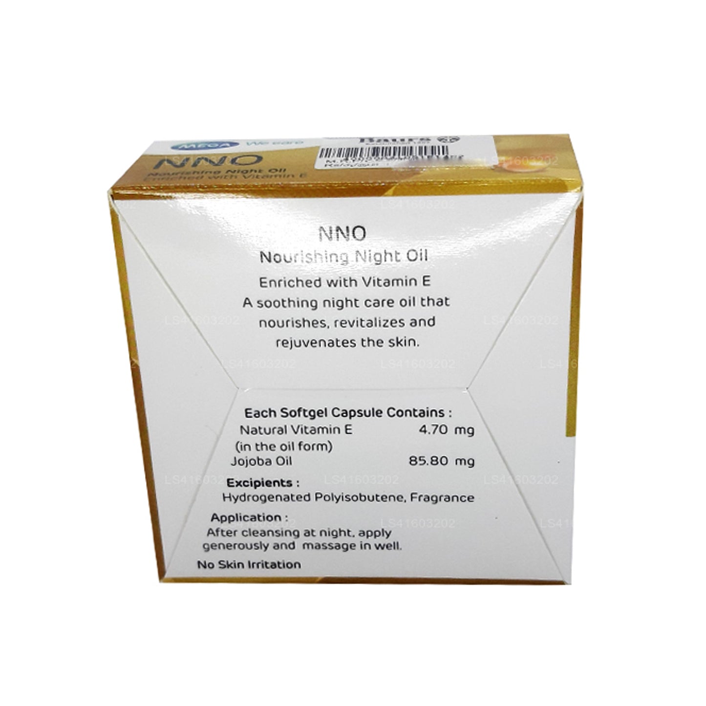 NNO 含有维生素 E 和荷荷巴油的滋养晚间油（30 粒）