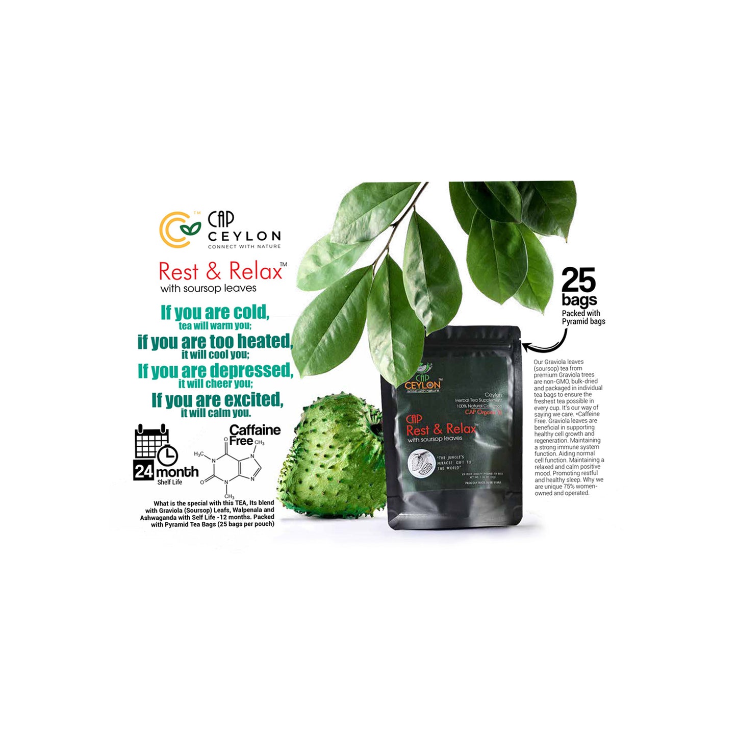CAP 锡兰休息放松茶 (50g) 25 个茶包