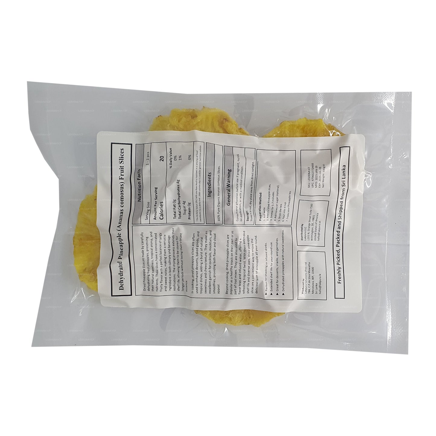 Lakpura 脱水天然菠萝水果片