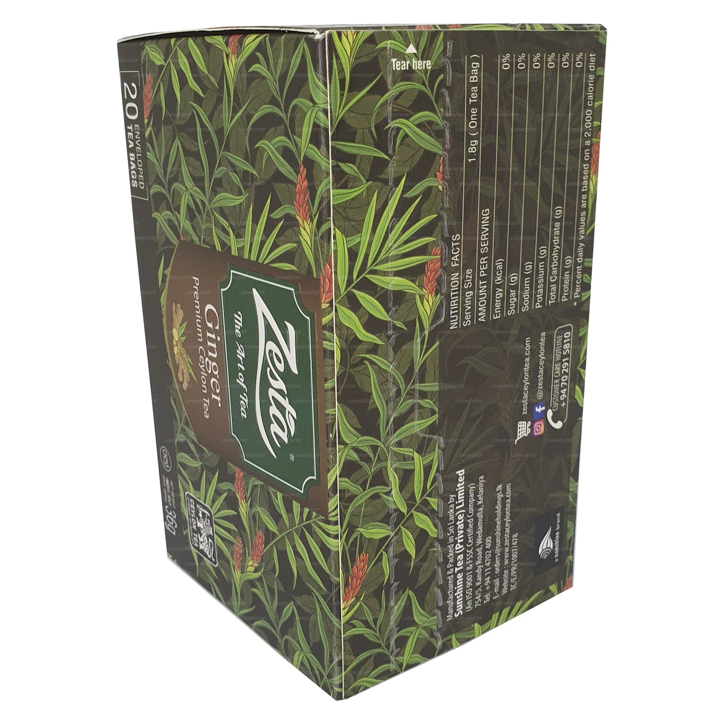 Zesta 生姜优质锡兰茶 (36g) 20 个茶包