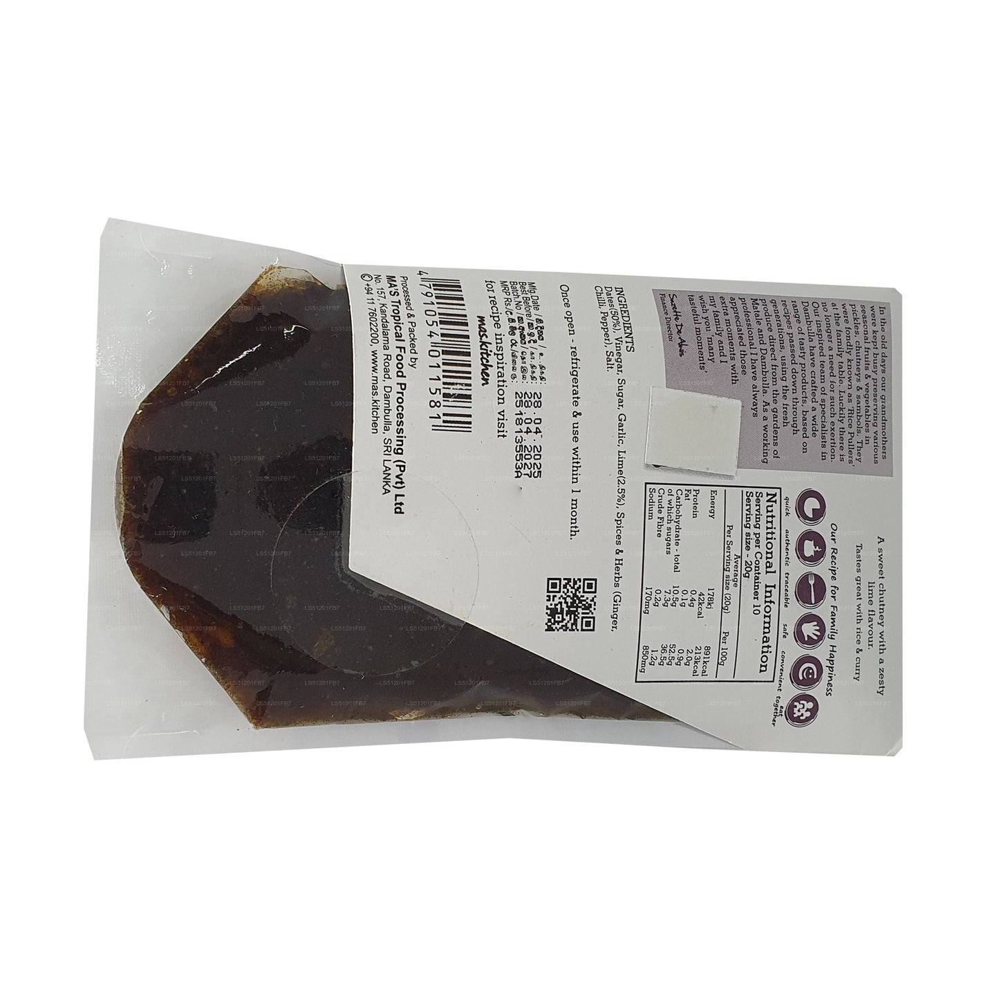 MA 的厨房椰枣和酸橙酸辣酱 (200 g)