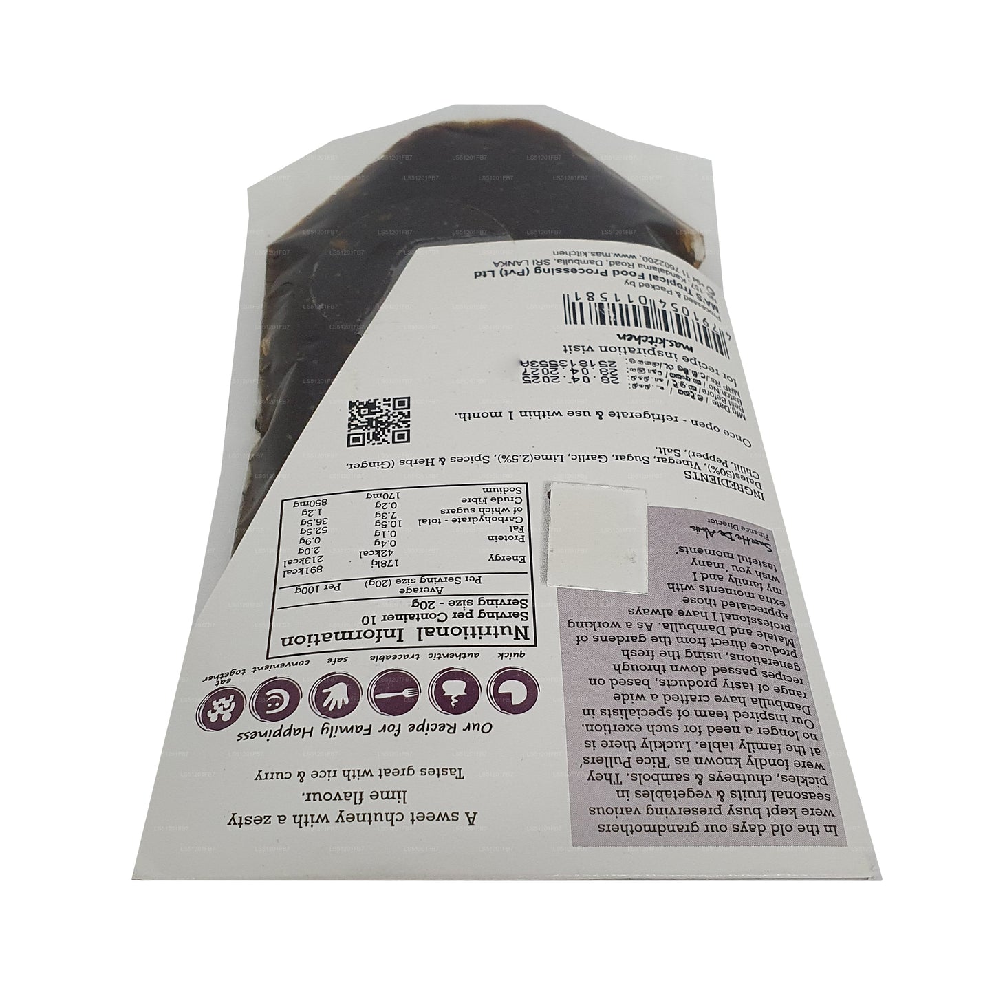 MA 的厨房椰枣和酸橙酸辣酱 (200 g)