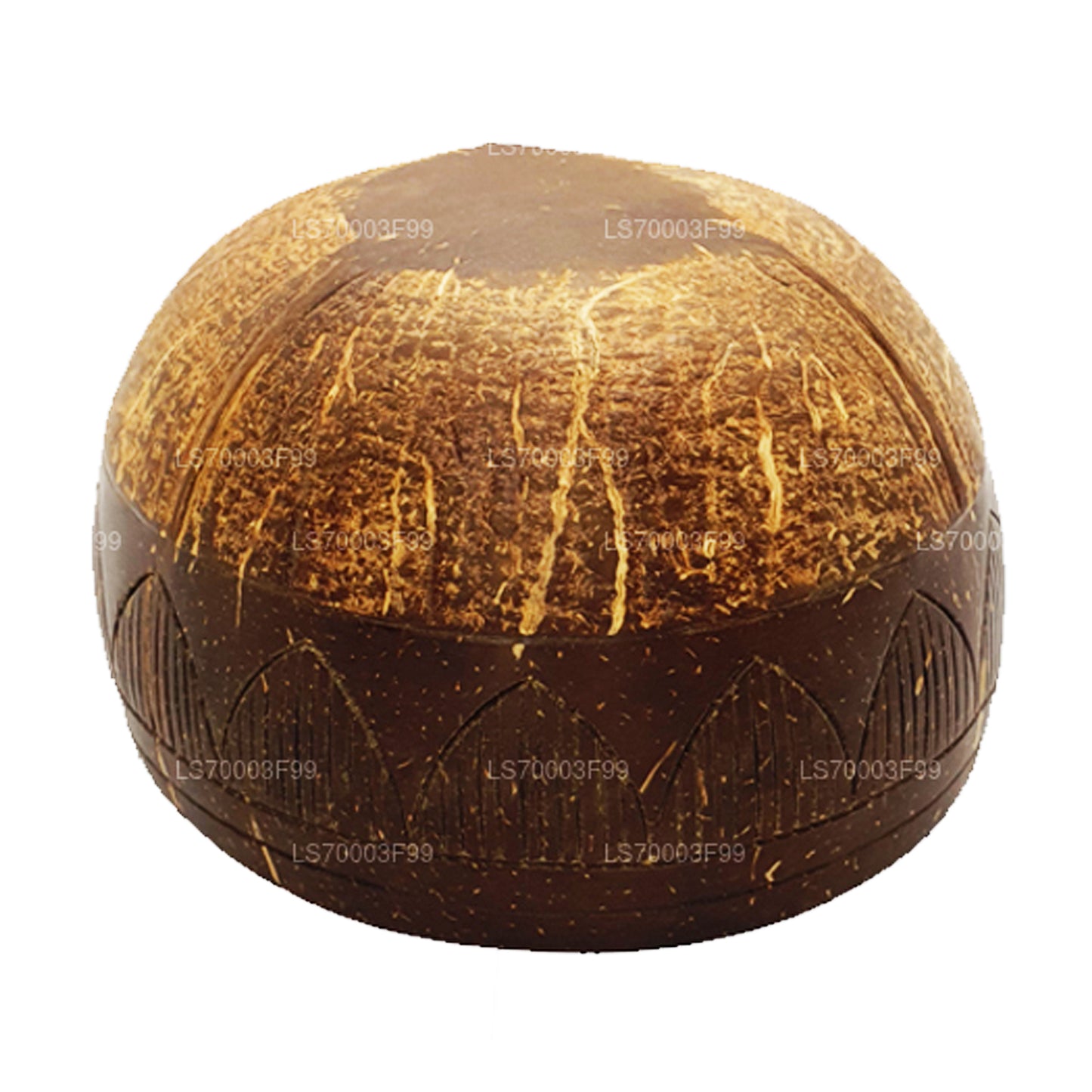 带勺子和叉子的椰壳冰沙碗