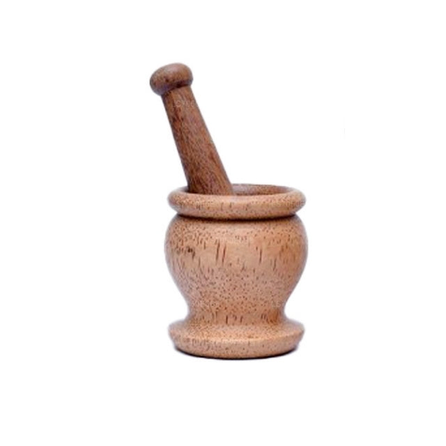 Lakpura Wooden Motar and pestle（Wangediya）高（8 厘米）