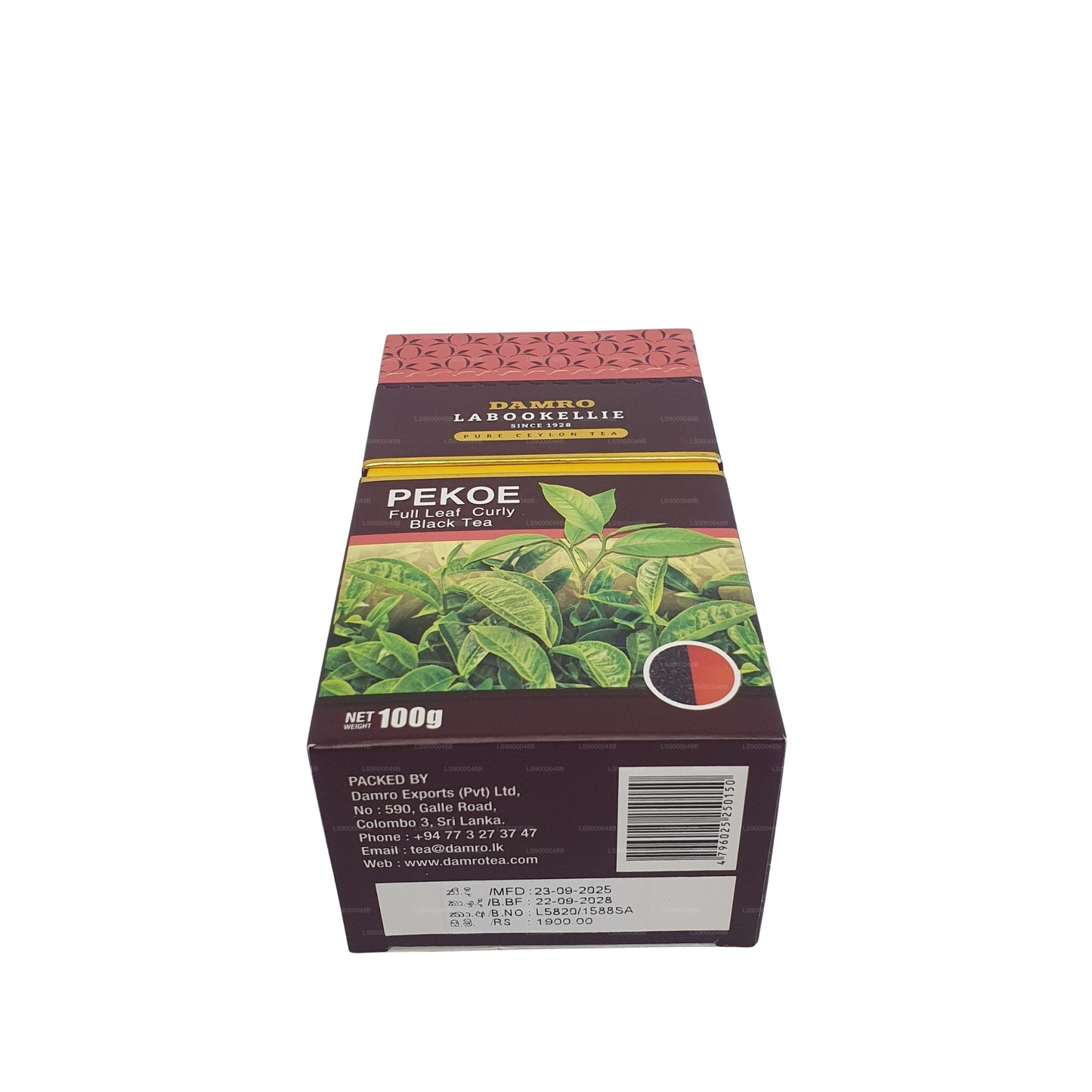 DG Labookellie PEKOE Full Leaf Curly Black Tea (100g)