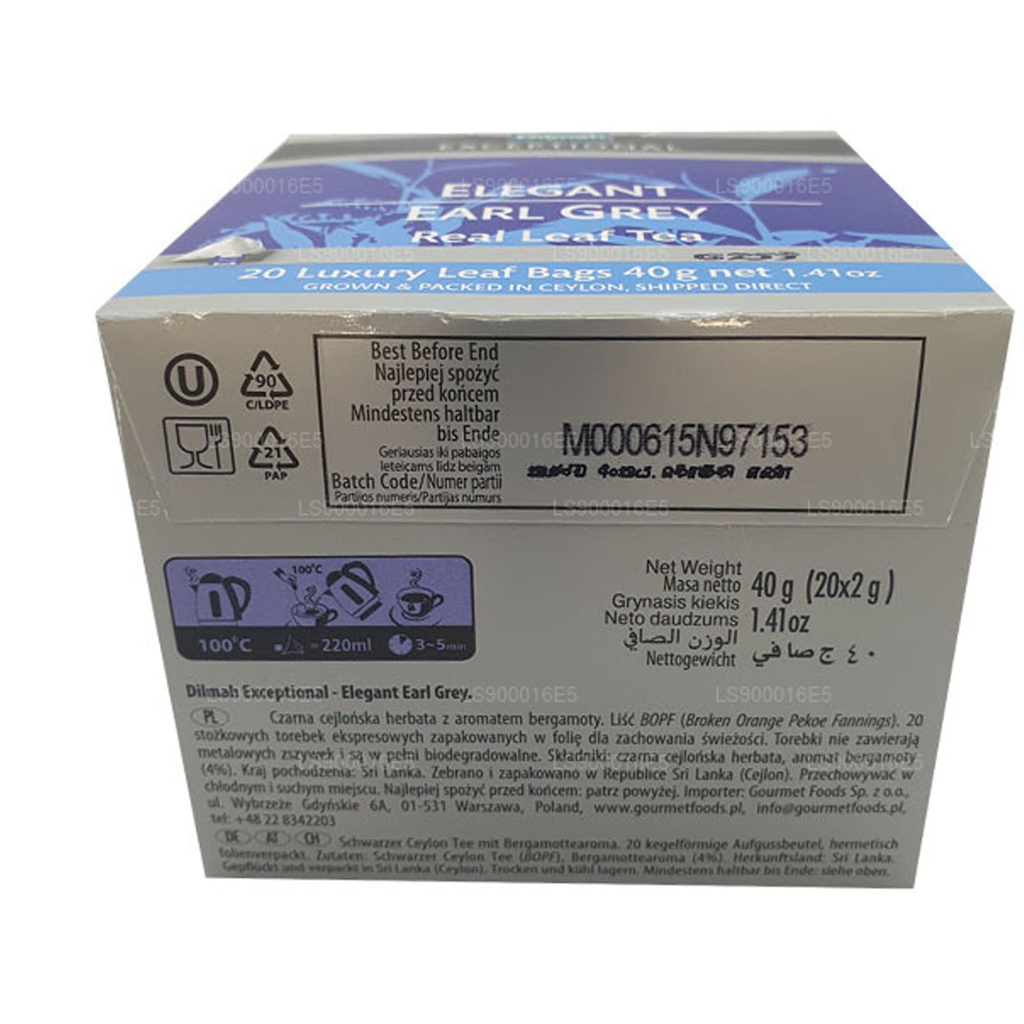 Dilmah 卓越优雅伯爵茶真叶茶 (40g) 20 个茶包
