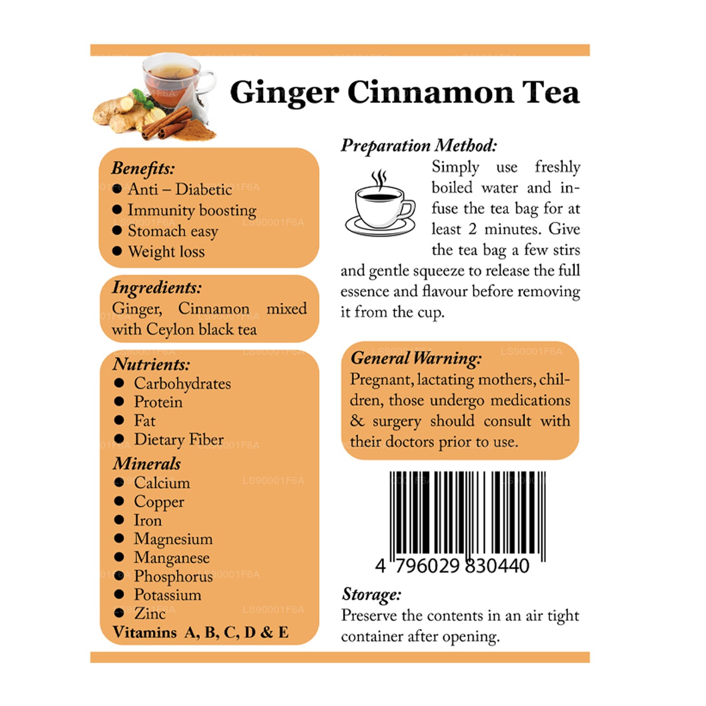 Lifetone Cinnamon Ginger Tea (40g)