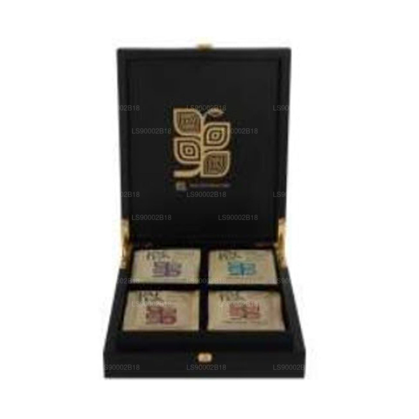 Jaf Tea 封闭顶部 4 个隔间木制展示器