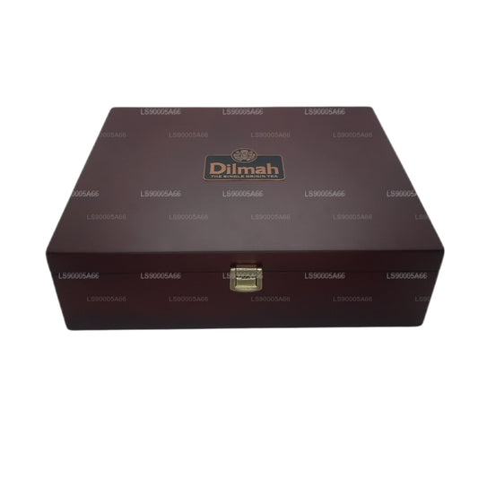 带盖的 Dilmah 豪华木材展示架（12 个品种）