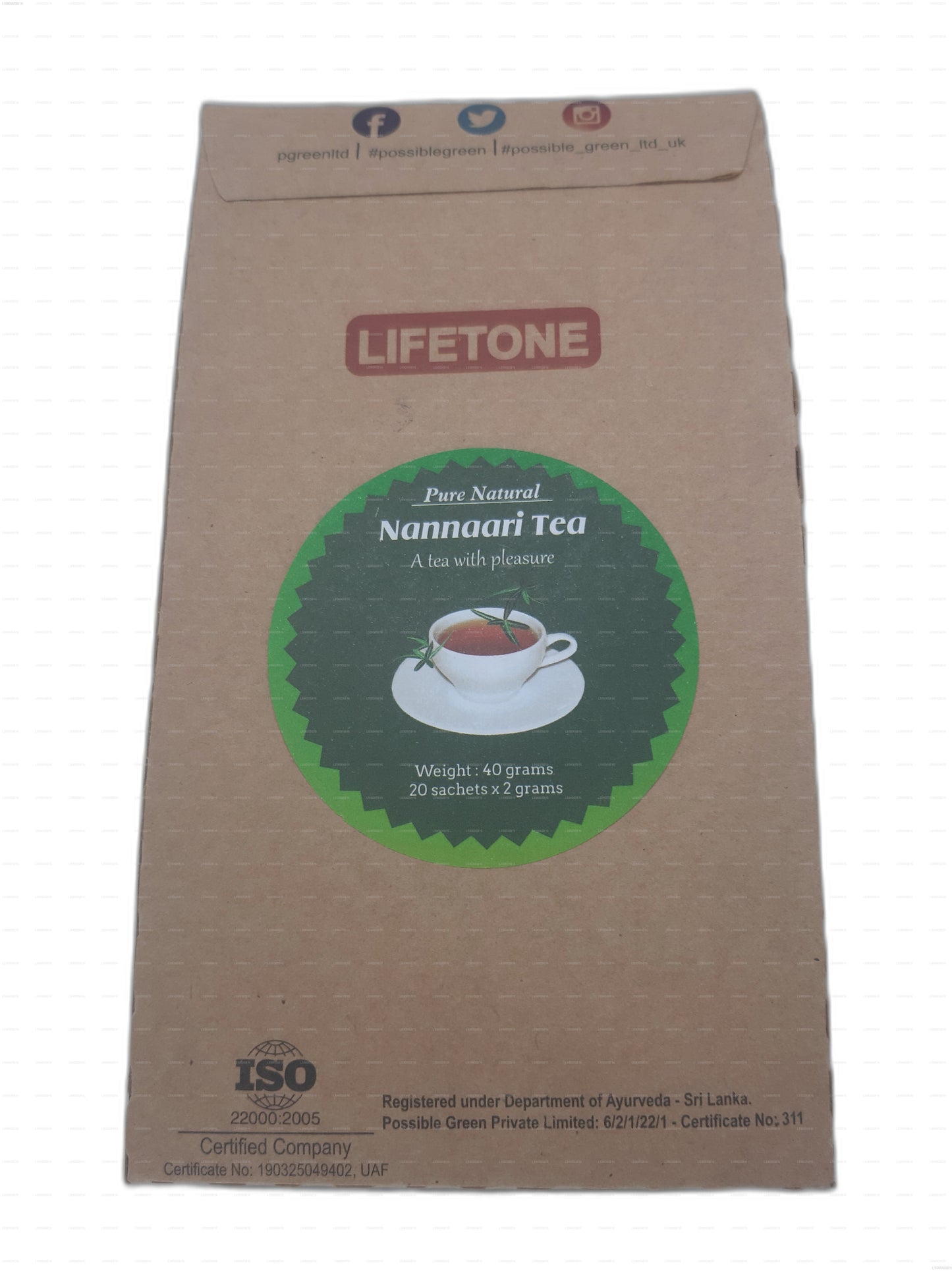 Lifetone Nannari Tea (40g) 20 Tea Bags