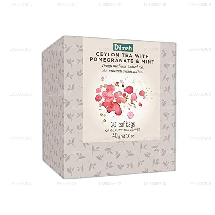 Dilmah Vivid 石榴和薄荷茶袋补充装 (40 克) 盒装