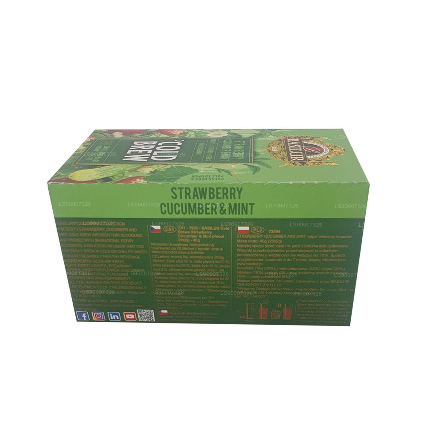 Basilur Cold Brew “草莓黄瓜和薄荷”（40 克）盒装