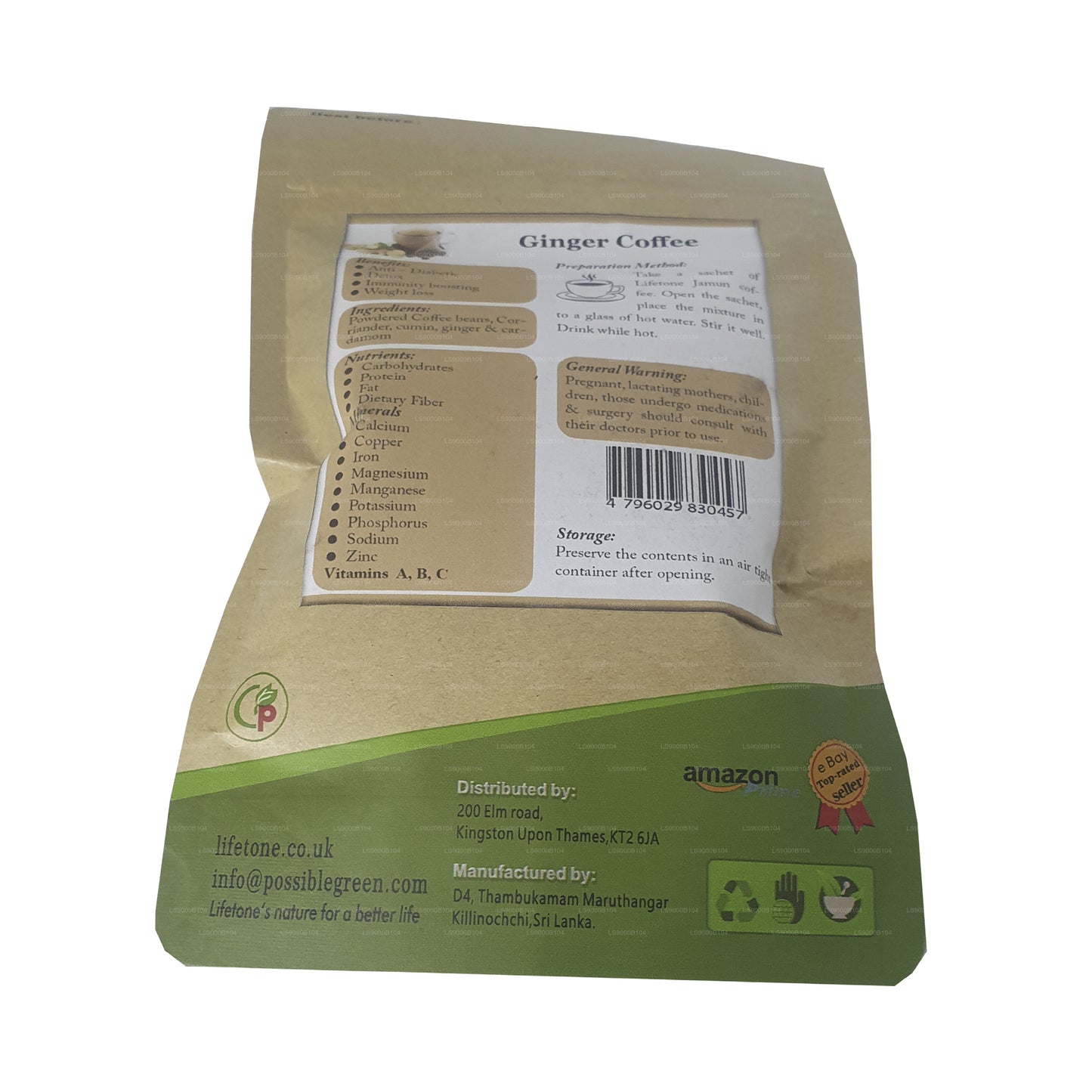 Lifetone Ginger Coffee (40g) 20 Tea Bags