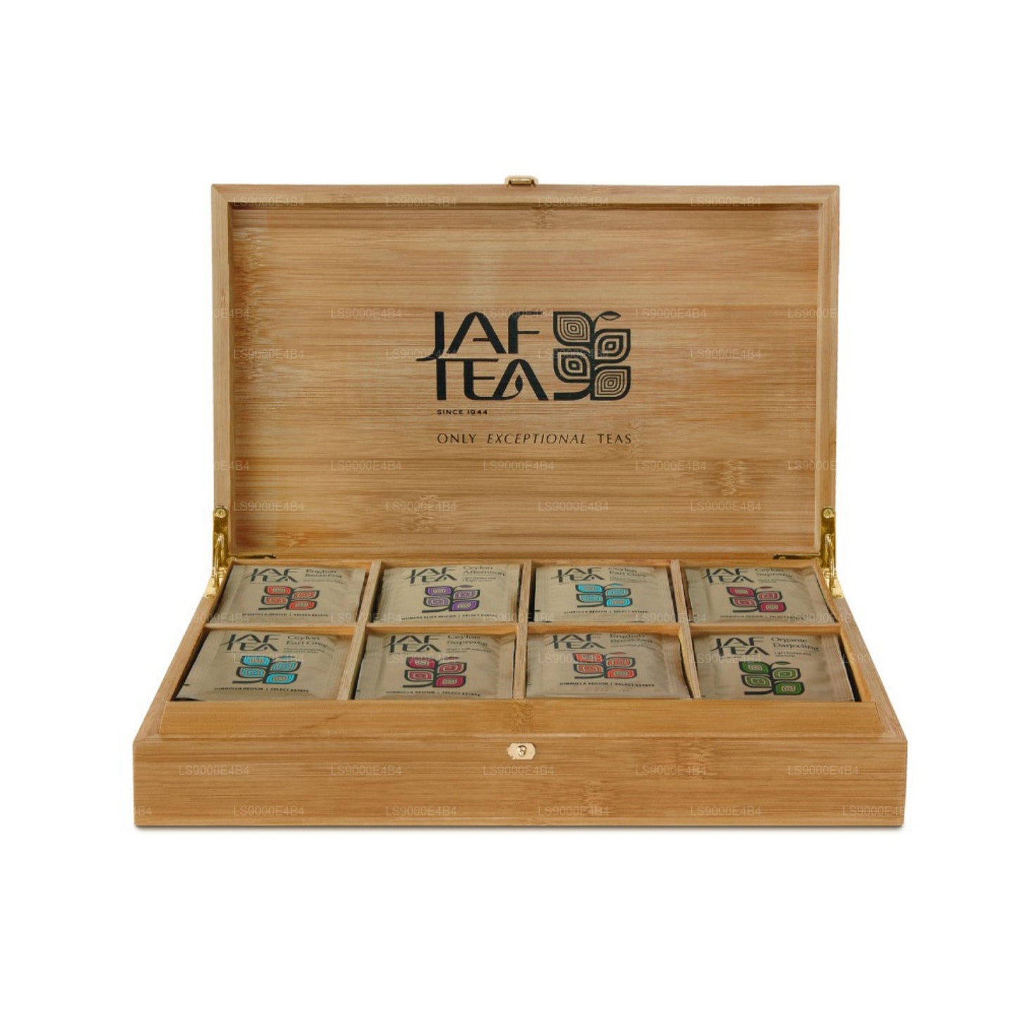 Jaf Tea 8 隔间 Bamboo Presenter 带铝箔信封茶包 (160 克)