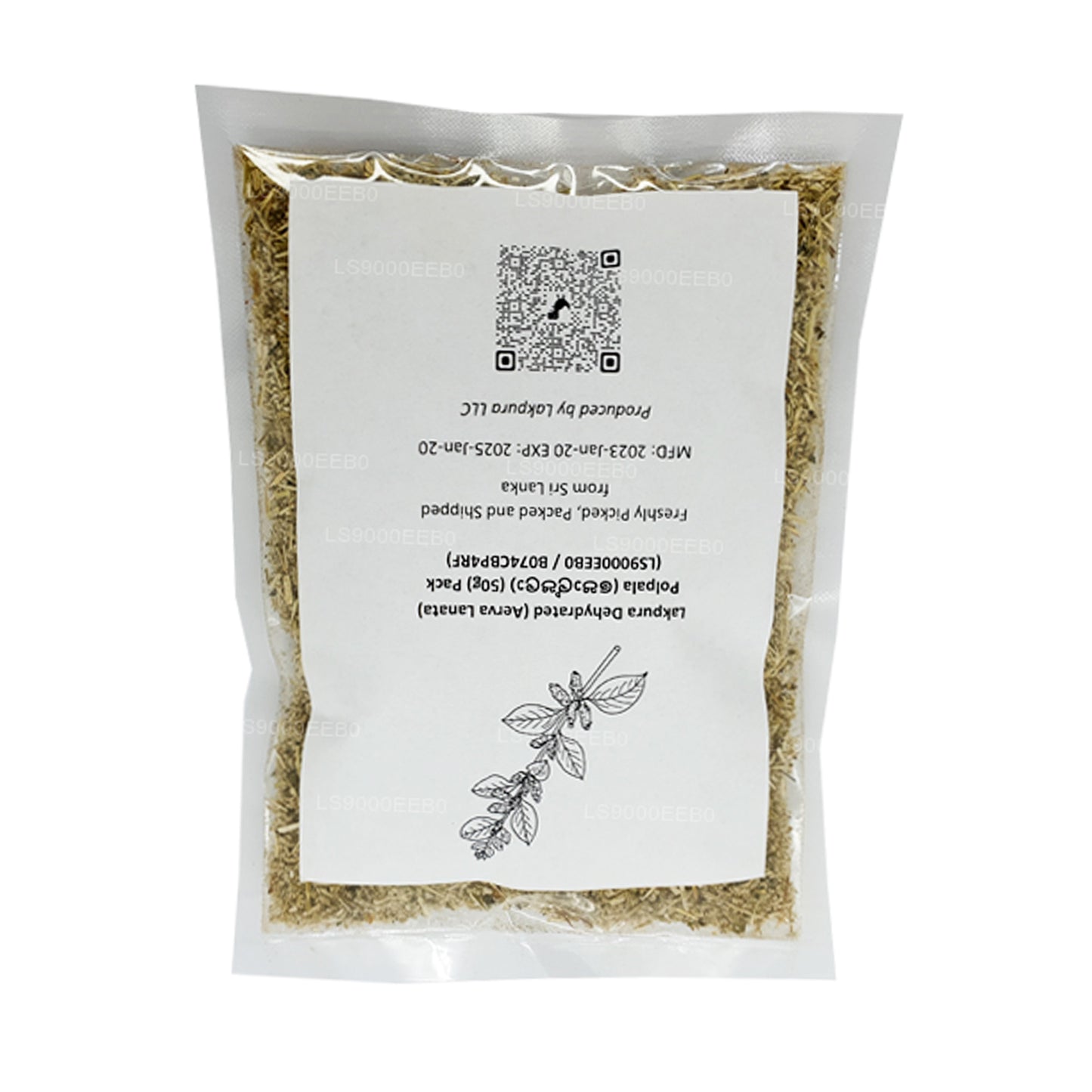 Lakpura 脱水 (Aerva Lanata) Polpala (100g) Pack