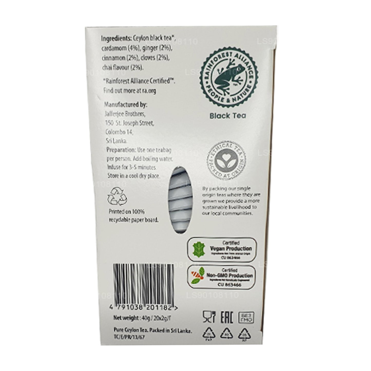 Jaf Tea Pure Spice Collection 红茶五香柴酒 (40g) 20 个茶包