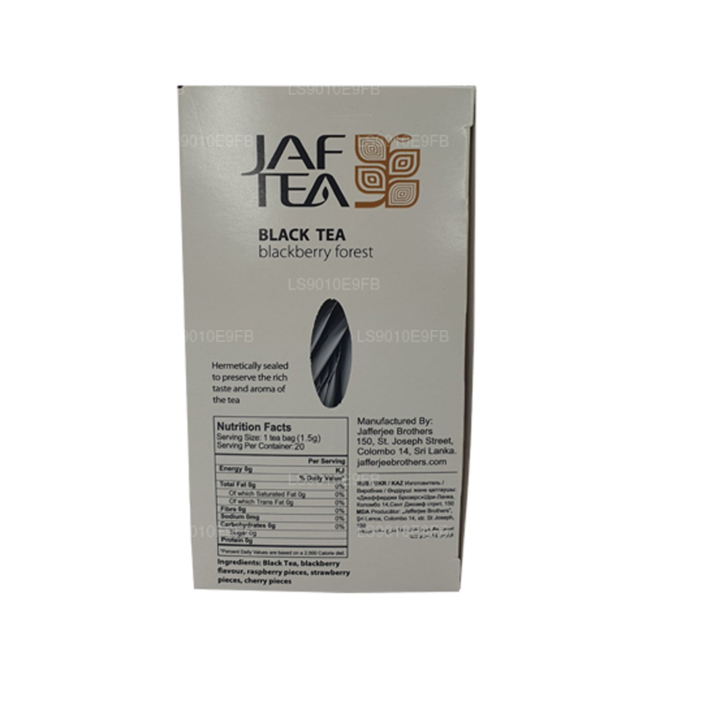Jaf Tea Pure Fruits Collection 红茶黑莓森林铝箔信封茶包 (30g)