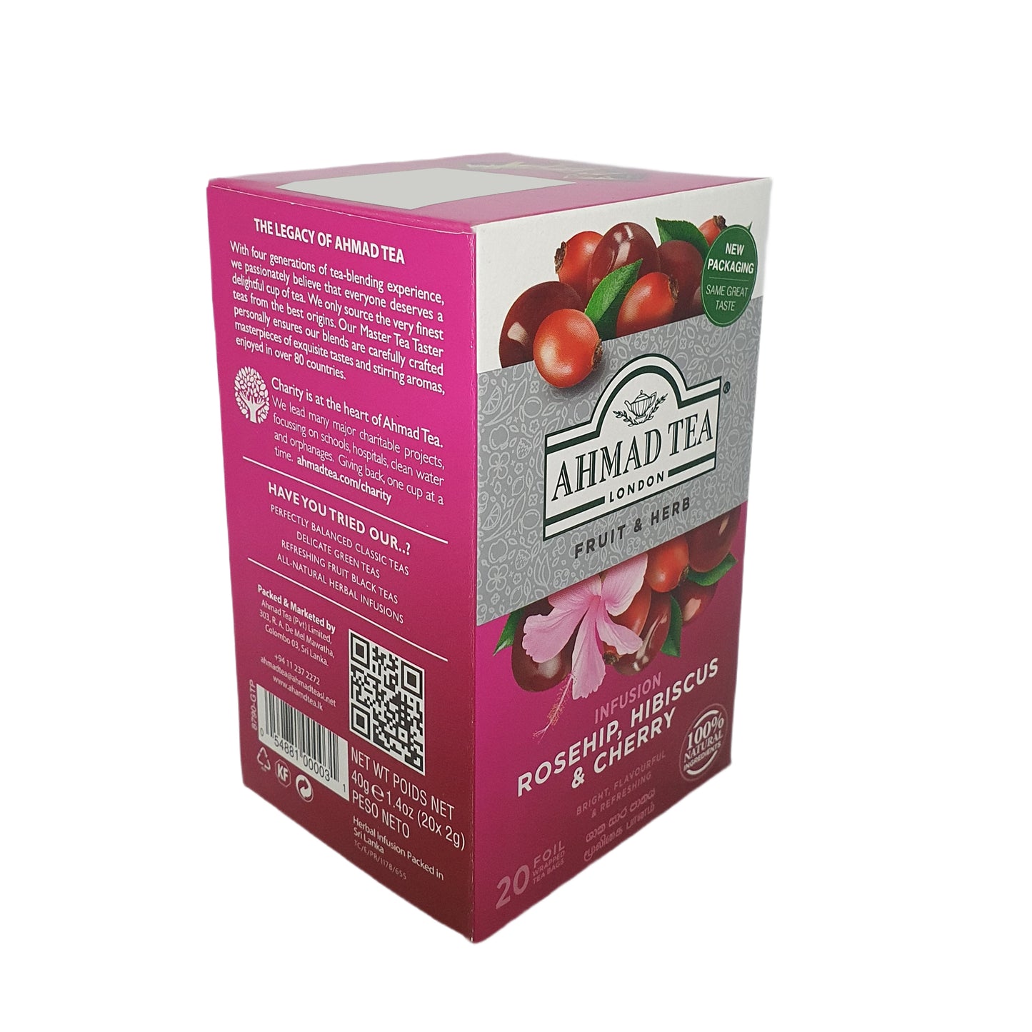 Ahmad Rosehip、Hibiscus and Cherry (40g) 20 个铝箔茶包