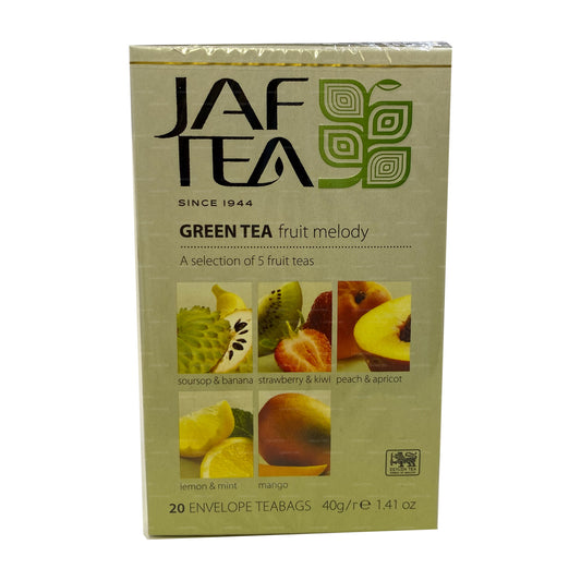 Jaf Tea Pure Green 系列绿茶水果旋律 (40g) 20 个茶包