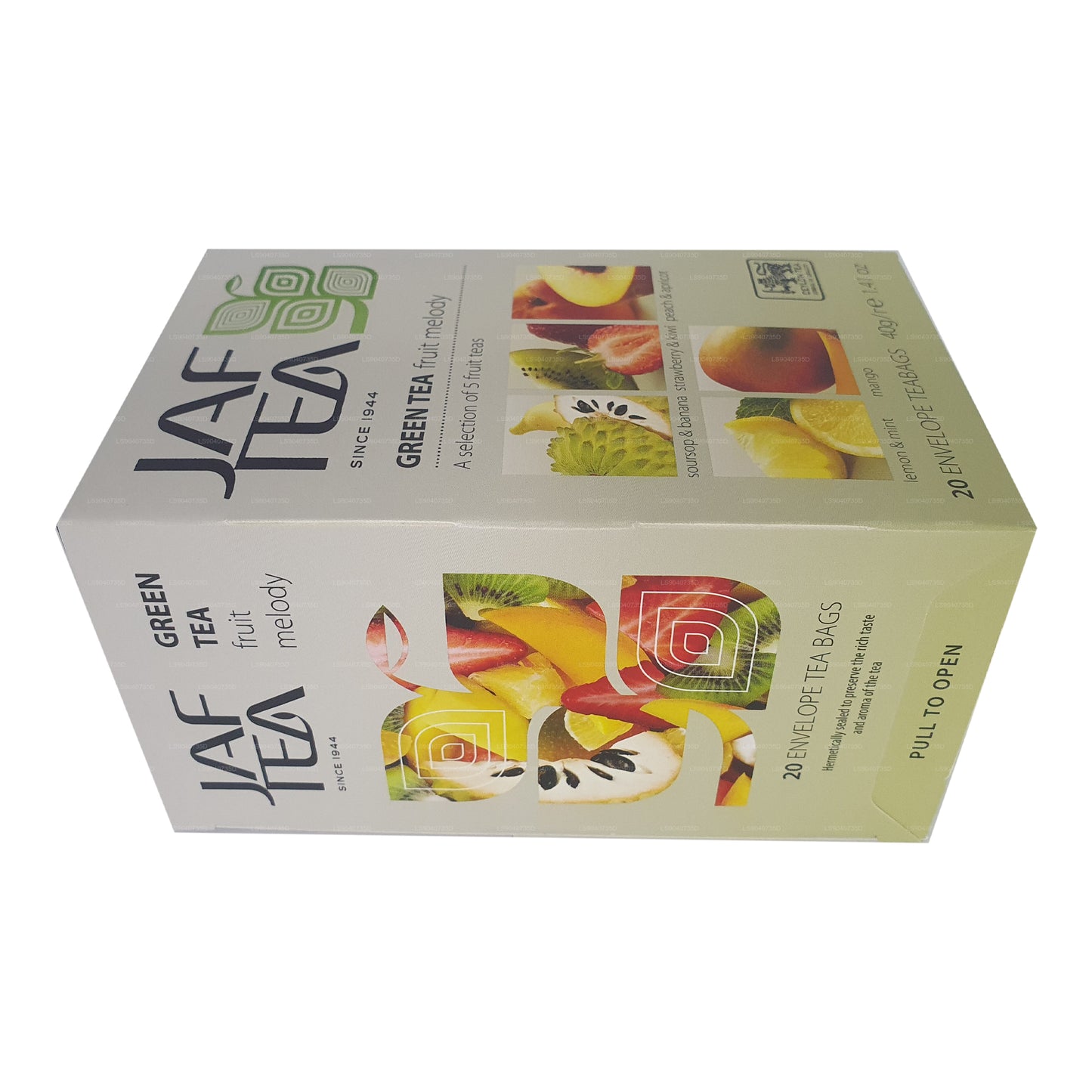 Jaf Tea Pure Green 系列绿茶水果旋律 (40g) 20 个茶包