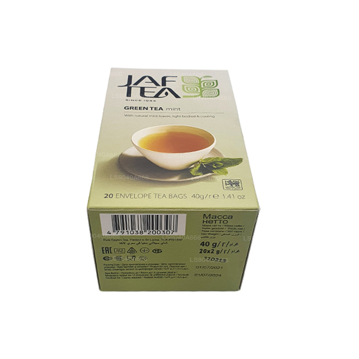 Jaf Tea Pure Green Collection 绿茶薄荷铝箔信封茶包 (40g)