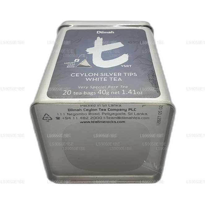 Dilmah T-series VSRT Ceylon Silver Tips White Tea Tin Caddy (40