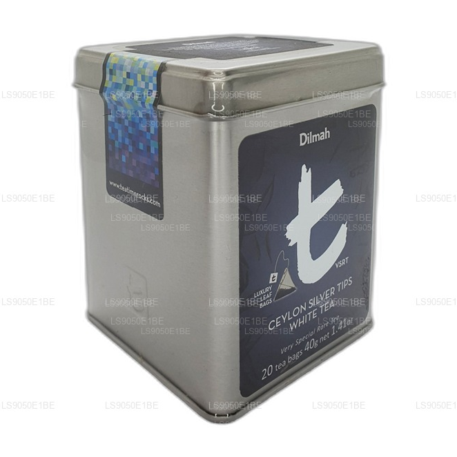 Dilmah T-series VSRT Ceylon Silver Tips White Tea Tin Caddy (40
