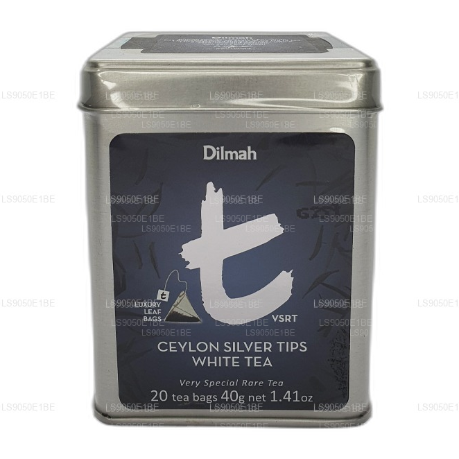 Dilmah T-series VSRT Ceylon Silver Tips White Tea Tin Caddy (40