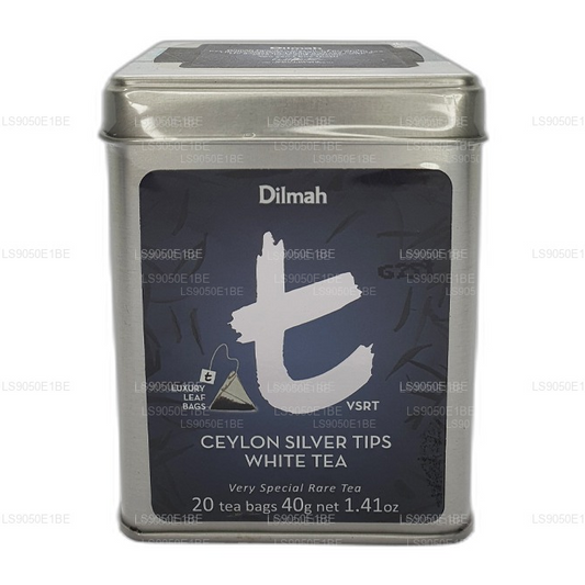 Dilmah T-series VSRT Ceylon Silver Tips White Tea Tin Caddy (40