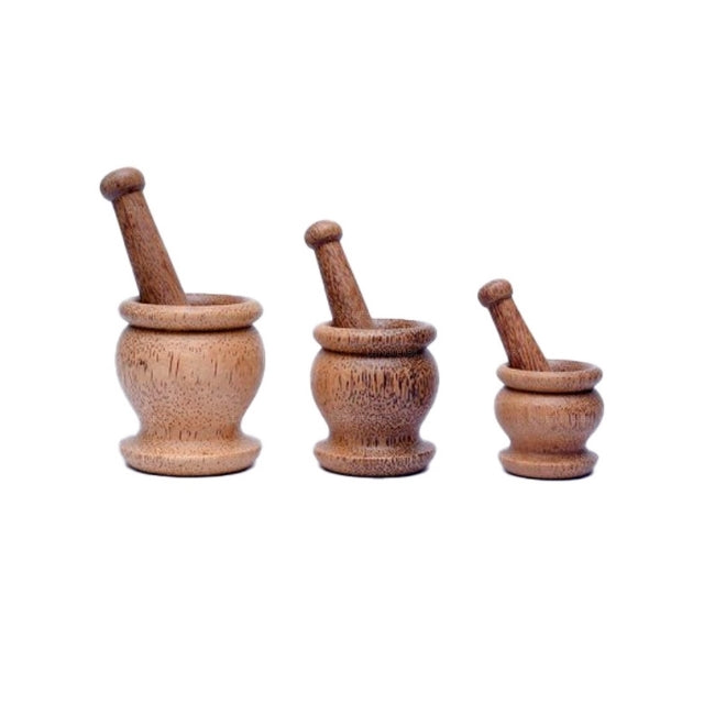 Lakpura Wooden Motar and pestle（Wangediya）高（8 厘米）