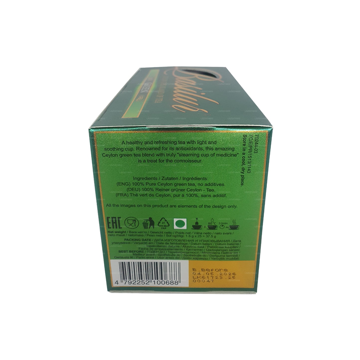 Basilur Island Of Tea "Green" (30g) 20 Enveloped Tea Bags