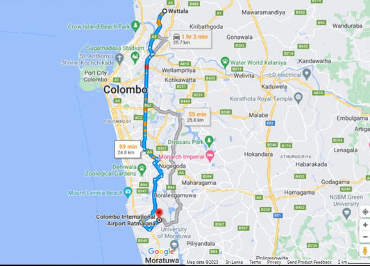 Watawala City to Colombo Airport (CMB) Private Transfer