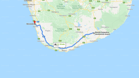 Mattala Airport (HRI) to Beruwala City Private Transfer