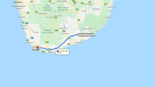 Mattala Airport (HRI) to Talpe City Private Transfer